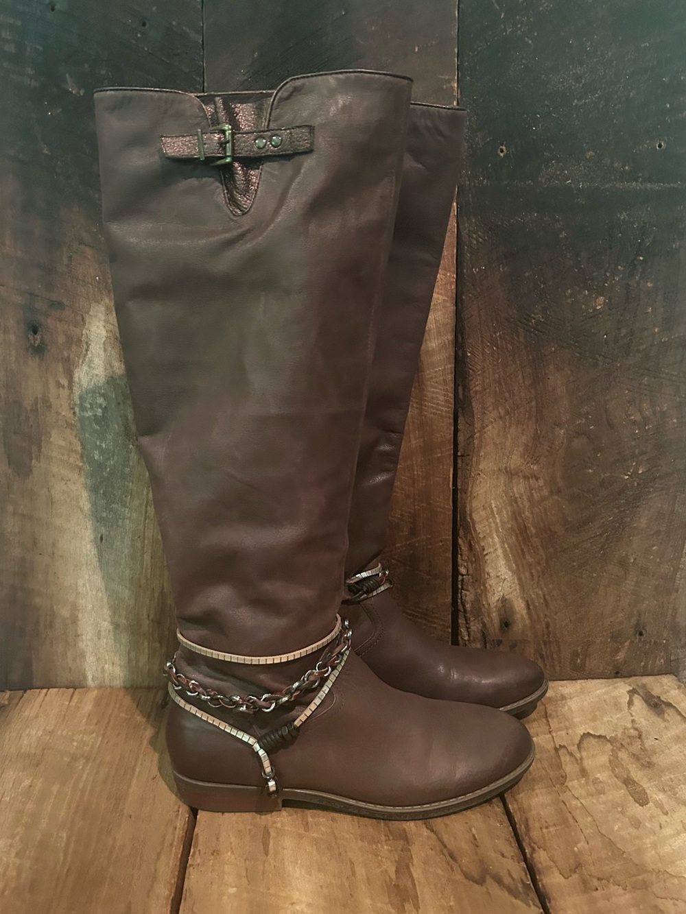 OTBT Trout Creek Women's Tall Brown Leather Riding Boots Size 8.5